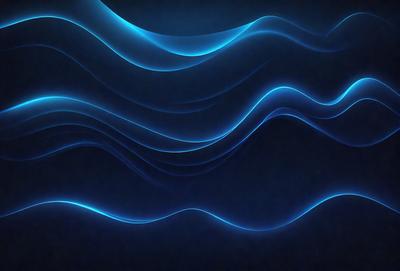 The primary subject of the image is a blue wave pattern, which is the main object, scene, or focus of the image. The setting or background is a dark blue surface, which adds to the overall atmosphere. The visual style of the image is a digital art or illustration, as it is a well-crafted and detailed representation of the blue wave pattern. The colors and mood of the image are predominantly blue, creating a calm and serene atmosphere.