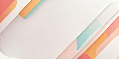 The primary subject of the image is a stack of white paper. The setting is a table, and the visual style is a combination of photo and digital art. The colors and mood of the image are predominantly white, with a hint of pink, creating a clean and simple atmosphere.