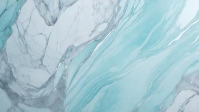 The primary subject of the image is a marble-like surface with a blue hue. The setting is a bathroom, and the visual style is a photo. The dominant colors are blue and white, creating a calm and soothing atmosphere.