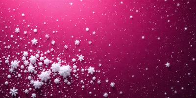The primary subject of the image is a close-up of a snowflake pattern on a pink background. The setting is a purple surface, and the visual style appears to be a digital art or illustration. The dominant colors are pink and white, creating a warm and cozy atmosphere.