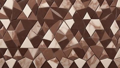 The primary subject of the image is a marble tile wall with a brown and white pattern. The setting is a room with a brown and white marble tile wall as the main focus. The visual style is a close-up of the marble tile wall, showcasing its intricate design. The colors and mood of the image are warm and earthy, with the brown and white pattern creating a sense of sophistication and elegance.