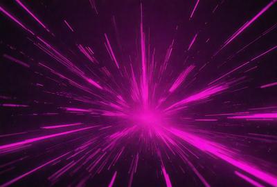 The primary subject of the image is a bright pink light streak, which appears to be a neon light or a purple light streak. The setting is a dark background, which contrasts with the bright light. The visual style is a close-up of the light streak, emphasizing its vibrant color. The colors and mood of the image are energetic and lively, with the pink light streak creating a sense of motion and excitement.