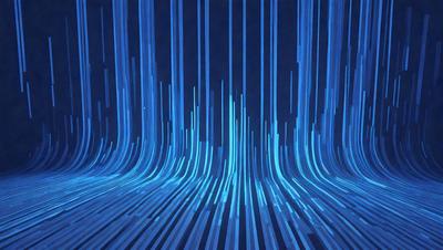The primary subject of the image is a blue light display, which appears to be a digital art or illustration. The setting is a dark room with a blue background, creating a visually striking and futuristic atmosphere. The visual style of the image is unique and captivating, with the blue light display as the main focus. The colors and mood of the image are predominantly blue, which adds to the overall ambiance and aesthetic appeal.