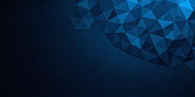 The primary subject of the image is a blue background with a geometric pattern. The setting is a dark blue background, which creates a contrast with the geometric pattern. The visual style is a combination of digital art and illustration, as the geometric pattern is created using a digital medium. The colors and mood of the image are predominantly dark blue, which gives it a calm and serene atmosphere.
