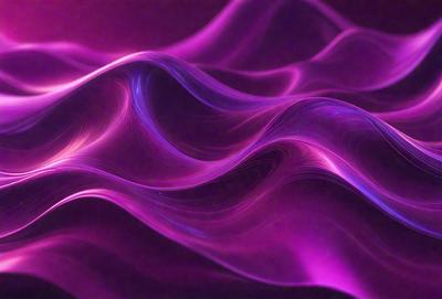 The primary subject of the image is a purple and blue wave, which appears to be a digital art or illustration. The setting is a purple background, and the visual style is a combination of digital art and illustration. The dominant colors in the image are purple and blue, creating a calming and serene atmosphere.