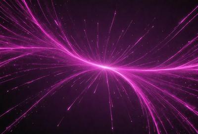 The primary subject of the image is a purple light streak or a purple lightning bolt. The setting is a dark background, which contrasts with the purple light. The visual style appears to be a digital art or illustration, as the light streak is depicted in a stylized manner. The colors and mood of the image are predominantly purple, creating a sense of energy and movement.
