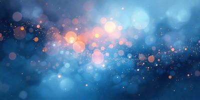 The primary subject of the image is a blue background with a pattern of bright, colorful lights. The setting appears to be a night sky, with the lights creating a vibrant and lively atmosphere. The visual style of the image is a combination of digital art and illustration, as the lights are depicted in a way that resembles a painting or drawing. The colors and mood of the image are predominantly blue and bright, creating a sense of calmness and tranquility.