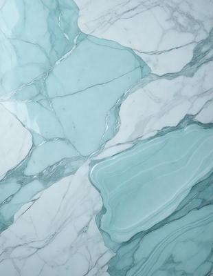 The primary subject of the image is a marble tile with a blue and white color scheme. The setting is a bathroom, as indicated by the presence of the marble tile. The visual style is a close-up of the tile, showcasing its intricate design and texture. The colors and mood of the image are predominantly blue and white, creating a clean and elegant atmosphere.
