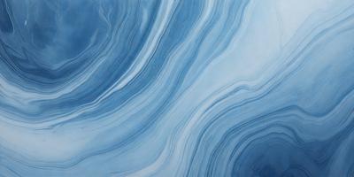 The primary subject of the image is a blue ocean with waves. The setting is the ocean, and the visual style is a painting. The dominant colors are blue and white, creating a serene and calming atmosphere.
