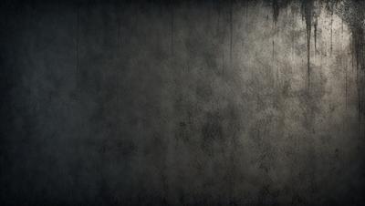 The primary subject of the image is a wall with a dirty, worn-out appearance. The setting is a room with a dull, grey atmosphere. The visual style is a black and white photo, which adds to the overall mood of the image. The colors and mood are predominantly dark and moody, with a sense of decay and neglect.