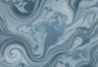 The primary subject of the image is a blue and white patterned wallpaper featuring a map of the world. The setting is a room with a blue and white color scheme. The visual style is a combination of a photo and a digital art, illustration, or drawing. The dominant colors are blue and white, creating a calm and soothing atmosphere.