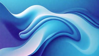 The primary subject of the image is a blue wave, which is the main focus of the scene. The setting is a blue background, which creates a vibrant and lively atmosphere. The visual style of the image is digital art, as it is a well-crafted and detailed illustration. The dominant colors in the image are blue and white, which contribute to the overall mood of the scene.