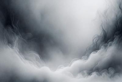 The primary subject of the image is a person, possibly a woman, with long hair. The setting is a cloudy sky, and the visual style appears to be a combination of a photo and digital art. The colors and mood of the image are predominantly dark and moody, with the person's hair and the cloudy sky being the main focus.