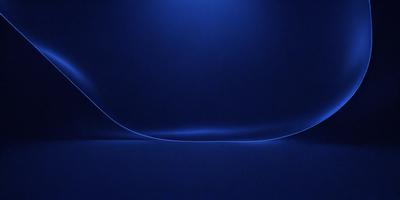 The primary subject of the image is a blue background with a white line. The setting is a dark room, and the visual style appears to be a digital art or illustration. The dominant colors are blue and white, creating a calm and serene atmosphere.