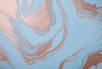 The primary subject of the image is a blue background with a pattern of swirls and waves. The setting appears to be a water-like surface, possibly a pool or a body of water. The visual style of the image is a combination of digital art and illustration, creating a unique and artistic representation of the swirls and waves. The dominant colors in the image are blue and brown, giving it a calming and soothing atmosphere.