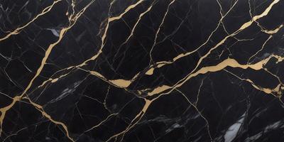 The primary subject of the image is a marble countertop with a gold-colored design. The setting is a kitchen, and the visual style is a close-up of the marble countertop. The colors and mood of the image are predominantly black and gold, giving it a luxurious and elegant appearance.