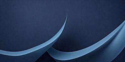 The primary subject of the image is a blue and white painting of a wave. The setting is a dark blue background, which contrasts with the lighter blue and white wave. The visual style is a painting, and the colors and mood convey a sense of calmness and tranquility.
