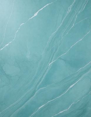 The primary subject of the image is a blue marble tile with a pattern of white streaks. The setting is a bathroom, as indicated by the presence of the marble tile. The visual style is a close-up of the tile, showcasing its unique design. The colors and mood of the image are predominantly blue and white, creating a clean and elegant atmosphere.