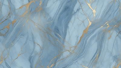 The primary subject of the image is a blue marble wall with gold accents. The setting is a room with a blue marble wall, and the visual style is a photo. The dominant colors are blue and gold, creating a luxurious and elegant atmosphere.