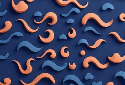 The primary subject of the image is a collection of orange and blue swirls, which are likely part of a larger artwork or design. The swirls are arranged in various patterns and shapes, creating a visually interesting and dynamic composition. The setting or background of the image is a blue surface, which provides a contrasting and complementary color to the orange and blue swirls. The visual style of the image is a combination of digital art and illustration, as the swirls are created using a computer-generated design. The colors and m