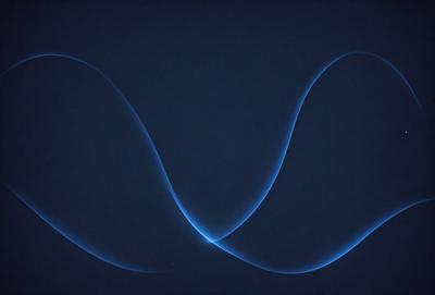The primary subject of the image is a blue background with a pattern of blue and white waves. The setting is a dark room, and the visual style is a digital art or illustration. The dominant colors are blue and white, creating a calm and serene atmosphere.
