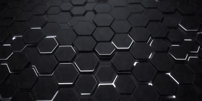 The primary subject of the image is a close-up of a black and white patterned surface, which appears to be a textured wall or a black and white honeycomb pattern. The setting is a dark room, and the visual style is a close-up of the pattern. The colors and mood of the image are predominantly black and white, creating a sense of depth and contrast.