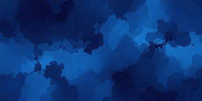 The primary subject of the image is a blue sky with clouds. The setting is a cloudy sky, and the visual style is a watercolor painting. The dominant colors are blue and white, creating a calm and serene atmosphere.