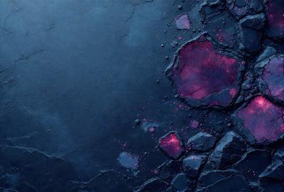 The primary subject of the image is a black background with a few red and purple spots. The setting appears to be a dark, moody environment. The visual style is a combination of digital art and illustration, creating a unique and intriguing scene. The colors and mood of the image are predominantly dark and mysterious, with the red and purple spots adding a touch of contrast and interest.
