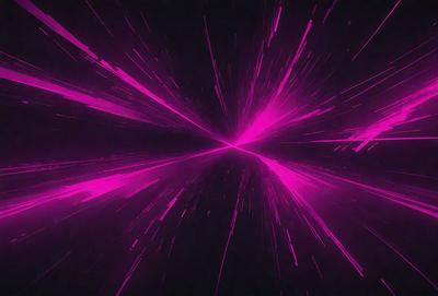 The primary subject of the image is a pink light streak or blur, which appears to be a neon light or a lightning bolt. The setting is a dark background, which contrasts with the bright pink light. The visual style is a combination of a photo and digital art, as the light streak is captured in a photo-like manner, but the overall atmosphere is more artistic and creative. The colors and mood of the image are predominantly pink, which gives it a vibrant