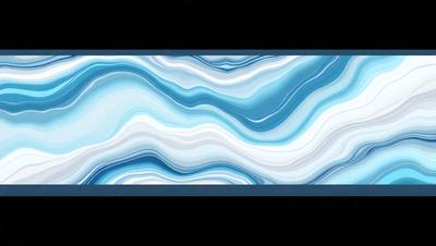 The primary subject of the image is a blue and white wave pattern, which is the main object, scene, or focus of the image. The setting or background features a black background, which adds a dramatic and contrasting effect to the wave pattern. The visual style of the image is a combination of digital art and illustration, creating a unique and eye-catching design. The dominant colors in the image are blue and white, which contribute to a calming and serene atmosphere.