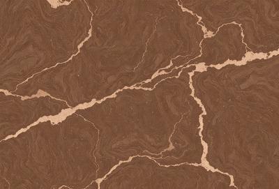 The image features a brown marble-like surface with a pattern of swirls and grooves. The setting appears to be a wall or a countertop, with the marble surface being the primary subject. The visual style of the image is a close-up of the marble, showcasing its intricate patterns and textures. The colors in the image are predominantly brown, giving the surface a warm and natural appearance.