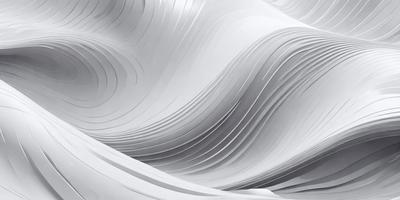 The primary subject of the image is a large, white, and curved sculpture. The setting is a white background, which provides a clean and minimalist appearance. The visual style is a combination of digital art and illustration, creating a unique and artistic representation. The colors and mood of the image are predominantly white, giving it a clean, modern, and minimalist feel.