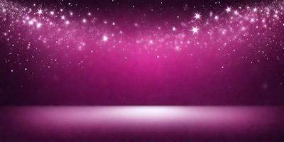 The primary subject of the image is a purple background with a starry night sky. The setting is a dark, star-filled sky, and the visual style is a digital art or illustration. The colors and mood of the image are predominantly purple, creating a serene and calming atmosphere.