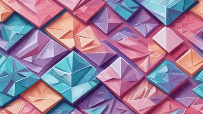 The primary subject of the image is a colorful, abstract design featuring a mix of blue, pink, and purple colors. The design is composed of various shapes and patterns, creating a visually appealing and vibrant scene. The setting is a pink and purple background, which complements the colors of the design. The visual style of the image is a combination of digital art and illustration, showcasing the artist's creativity and skill in crafting a unique and eye-catching piece of art.