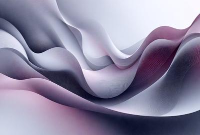 The primary subject of the image is a large, abstract, and colorful design. The setting is a white background, which provides a clean and minimalist appearance. The visual style is a combination of digital art and illustration, creating a unique and eye-catching pattern. The dominant colors in the design are pink and purple, which contribute to a warm and inviting atmosphere.