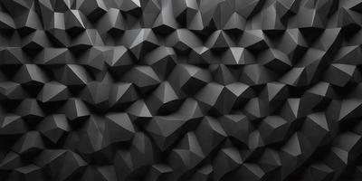 The primary subject of the image is a black wall with a geometric pattern. The setting is a dark room, and the visual style appears to be a digital art or illustration. The dominant colors are black and grey, creating a moody atmosphere.