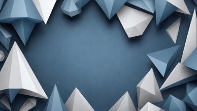 The primary subject of the image is a blue background with a pattern of white triangles. The setting is a wall, and the visual style is digital art. The dominant colors are blue and white, creating a calm and soothing atmosphere.