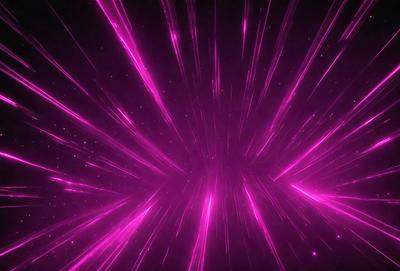 The primary subject of the image is a purple nebula, which is a bright and colorful space phenomenon. The setting is a dark, starry sky, and the visual style is a combination of a photo and digital art. The dominant colors are purple and pink, creating a vibrant and lively atmosphere.