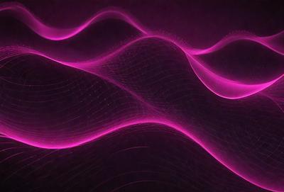The primary subject of the image is a pink wave, which appears to be a digital art or illustration. The wave is set against a dark background, creating a striking contrast. The visual style of the image suggests that it is a digital creation, possibly a pattern or texture. The dominant colors in the image are pink and purple, giving the scene a vibrant and lively atmosphere.