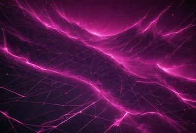 The primary subject of the image is a pink, purple, and white nebula. The setting is a dark background, which contrasts with the vibrant colors of the nebula. The visual style is a digital art or illustration, as the nebula appears to be a part of a larger, intricate design. The dominant colors and overall atmosphere of the image are energetic, lively, and full of life.
