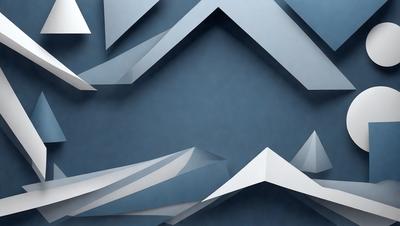 The primary subject of the image is a blue wall with a pattern of white triangles. The setting is a room with a blue background. The visual style is a combination of digital art and illustration. The dominant colors are blue and white, creating a calm and soothing atmosphere.