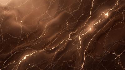 The primary subject of the image is a close-up of a brown and yellow marbled surface, possibly a piece of wood or a wall. The setting appears to be a room with a brown and yellow color scheme. The visual style of the image is a close-up, which emphasizes the intricate patterns and textures of the marbled surface. The colors and mood of the image are warm and earthy, creating a sense of natural beauty and richness.