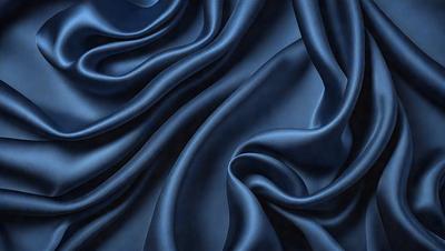 The primary subject of the image is a blue fabric, which appears to be a piece of cloth or a curtain. The setting is a dark background, which contrasts with the blue fabric. The visual style is a close-up of the blue fabric, showcasing its texture and pattern. The colors and mood of the image are predominantly blue, creating a calm and serene atmosphere.