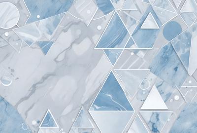 The primary subject of the image is a blue and white marble pattern. The setting is a blue and white marble surface, which serves as the background. The visual style is a combination of digital art and illustration, creating a unique and intricate design. The dominant colors are blue and white, giving the image a calm and serene atmosphere.
