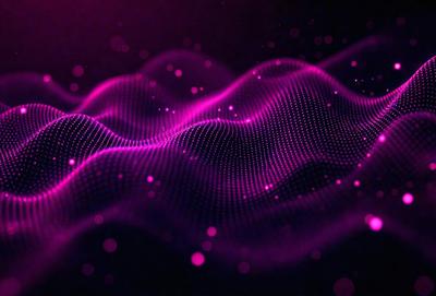 The primary subject of the image is a purple, pink, and white patterned background. The setting is a dark background, which contrasts with the bright colors of the pattern. The visual style is a combination of digital art and illustration, creating a unique and eye-catching design. The colors and mood of the image are vibrant and energetic, with the purple and pink hues evoking a sense of excitement and creativity.