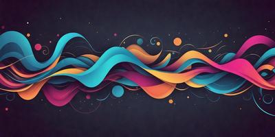 The primary subject of the image is a colorful, swirling design that resembles a painting or a digital artwork. The setting is a black background, which contrasts with the vibrant colors of the swirling design. The visual style is a combination of artistic elements, such as swirls and circles, creating a dynamic and eye-catching pattern. The colors and mood of the image are predominantly bright and lively, with the swirling design evoking a sense of movement and energy.