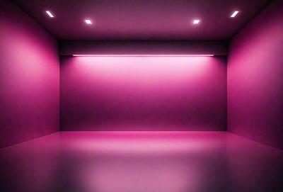 The primary subject of the image is a large, empty room with a pink wall. The room appears to be a warehouse or a storage area, as it is devoid of any furniture or objects. The setting/background consists of the pink wall, which is the main focus of the image. The visual style is a black and white photo, giving the image a classic and timeless appearance. The colors and mood of the image are predominantly pink, creating a warm and inviting atmosphere.