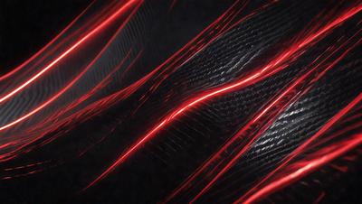 The primary subject of the image is a close-up of a red and black pattern, which appears to be a digital art or illustration. The setting is a dark background, and the visual style is a combination of red and black colors, creating a bold and striking appearance. The overall atmosphere of the image is intense and captivating.