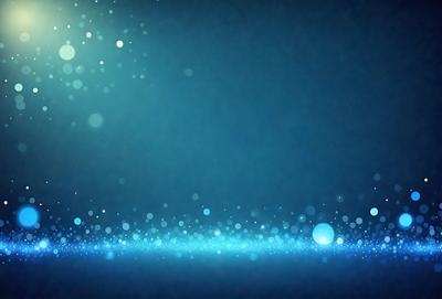 The primary subject of the image is a blue background with a few white lights. The setting is a dark room, and the visual style is a digital art or illustration. The colors and mood of the image are predominantly blue and dark, creating a calm and serene atmosphere.