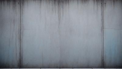 The primary subject of the image is a large, dirty, and weathered concrete wall. The setting is an outdoor environment, with the wall being the main object of focus. The visual style is a photo, capturing the concrete wall in its natural state. The colors and mood of the image are predominantly dark and dull, with the concrete wall being the main source of visual interest.